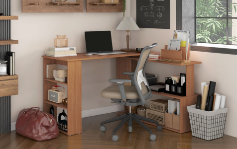 360° Rotating L-Shaped Office Desk