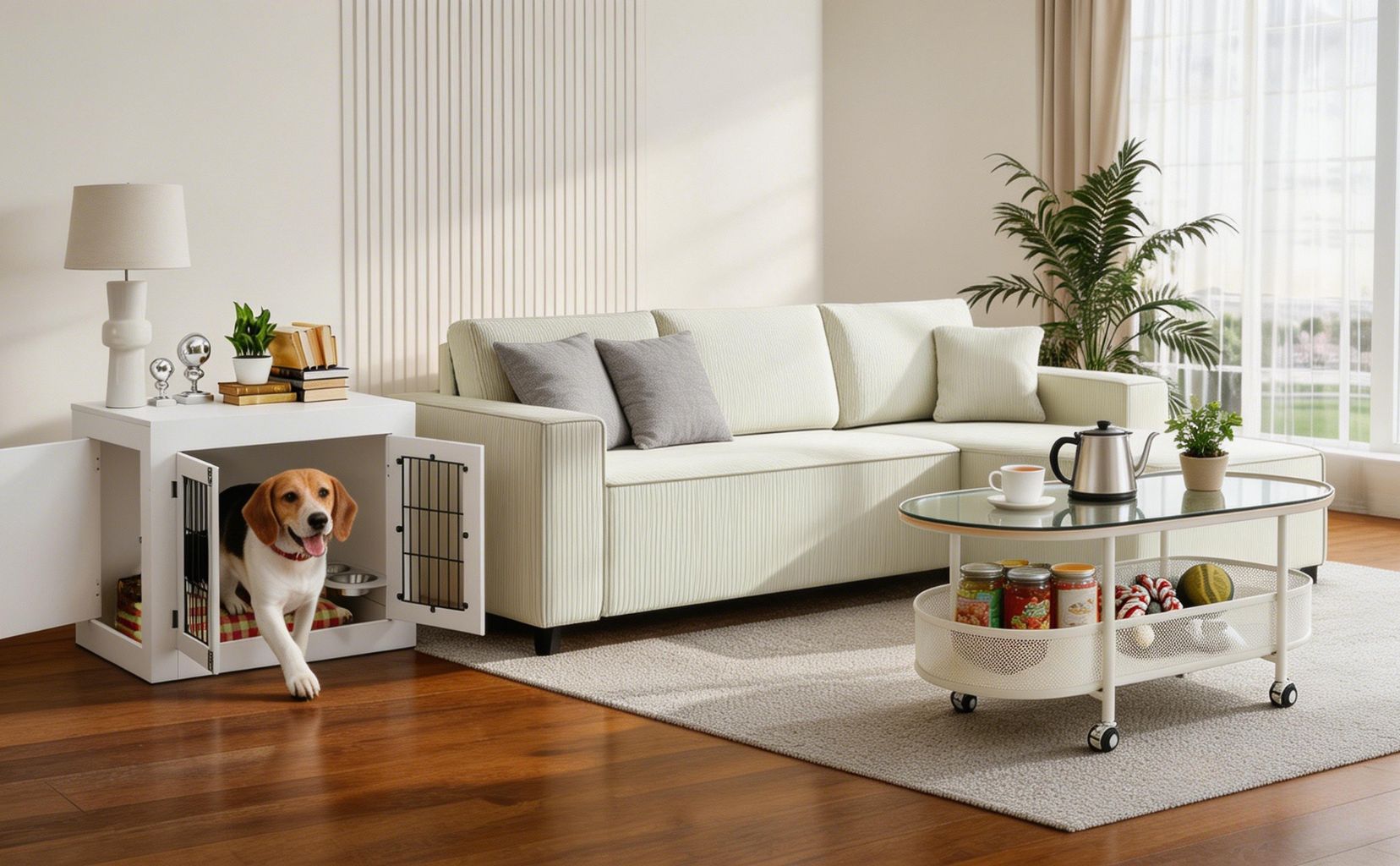 A Cozy Living Room Designed for Pets & People