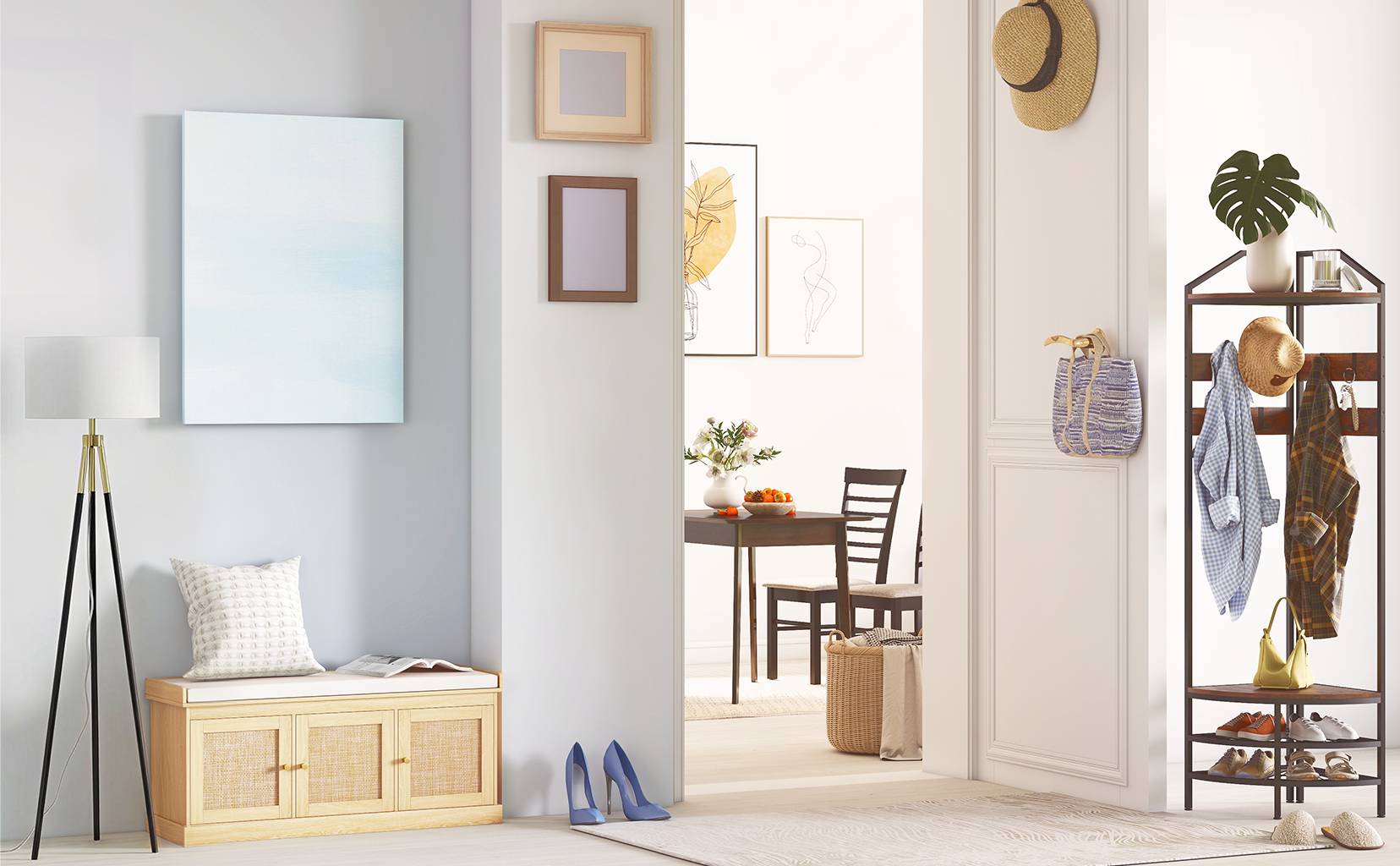 Light Filled Entryway with Natural Touches