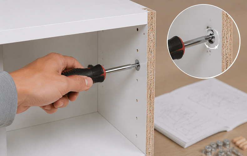 Finish with a hand screwdriver