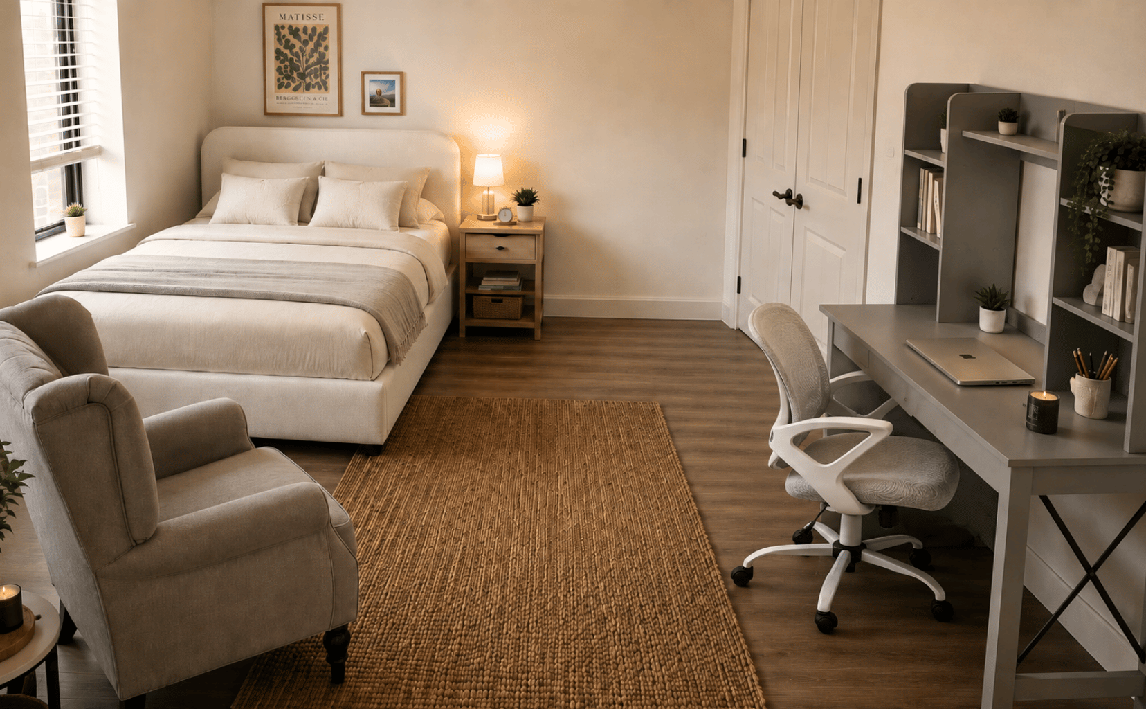 A Calm Bedroom Made for Study