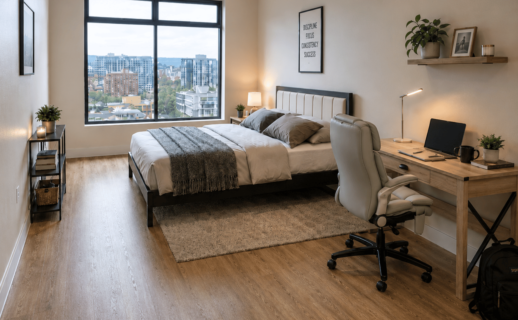 Modern Student Bedroom & Study Space