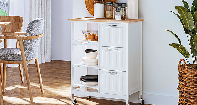 HOMCOM Kitchen Trolley