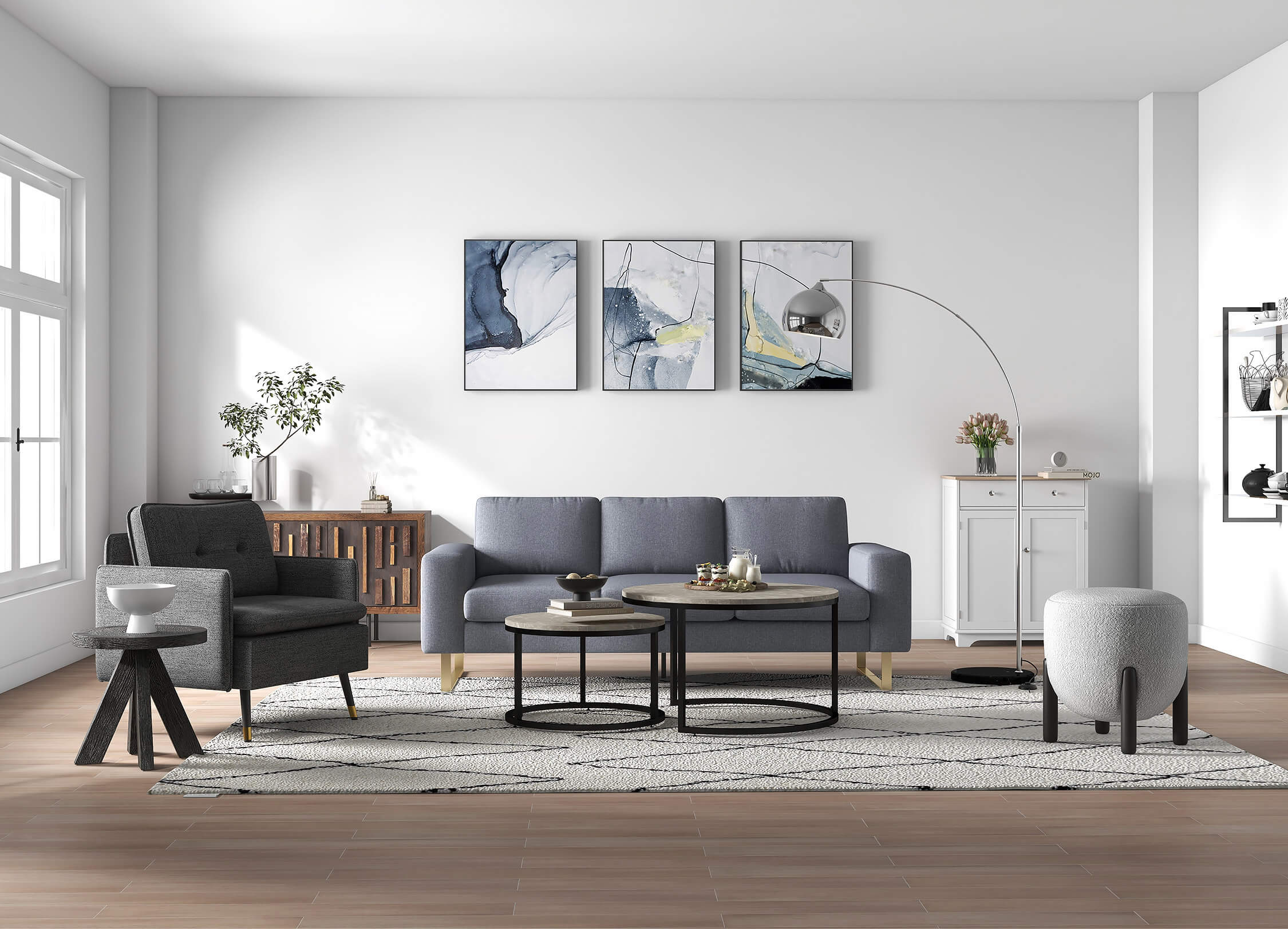 Create a sleek living room