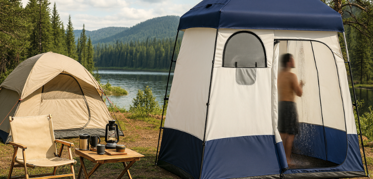 Portable 2-Room Shower Shelter
