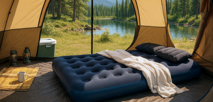 Inflatable Air Bed with 2 Pillows