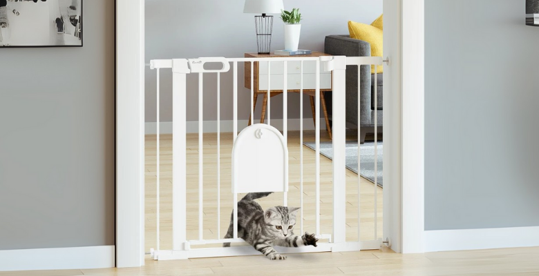 Pet Safety Gate with Walk-Through Door
