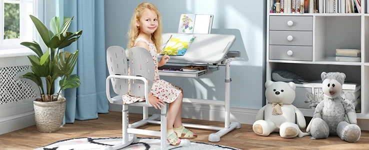 ADJUSTABLE KIDS DESK AND CHAIR SET