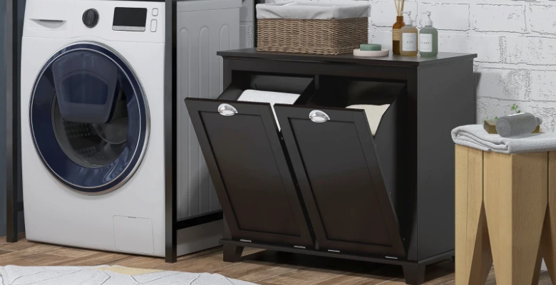 Laundry Storage Cabinet to Hide and Organize Dirty Clothes