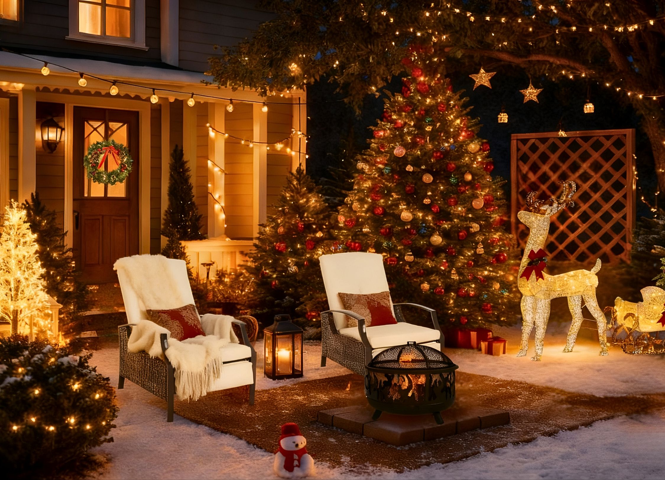Cosy Christmas front yard
