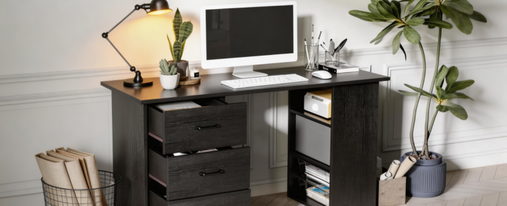 Storage computer desk