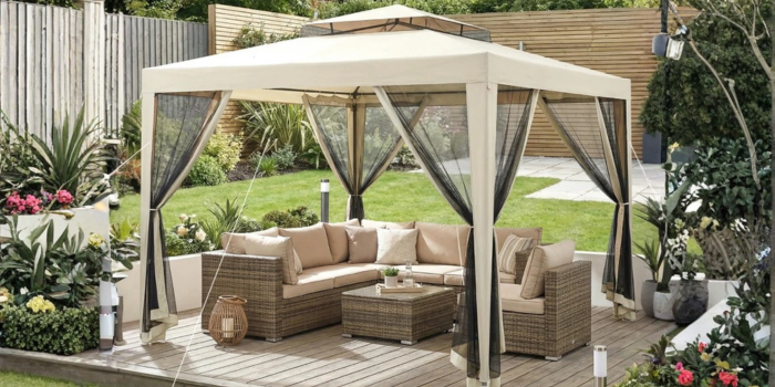 Gazebo with mosquito nets 