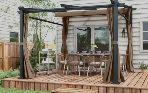 Pergola with curtains 