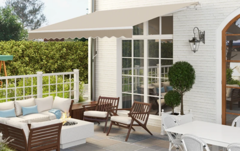 Wall-mounted awning