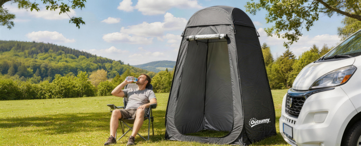 Portable 2-Room Shower Shelter