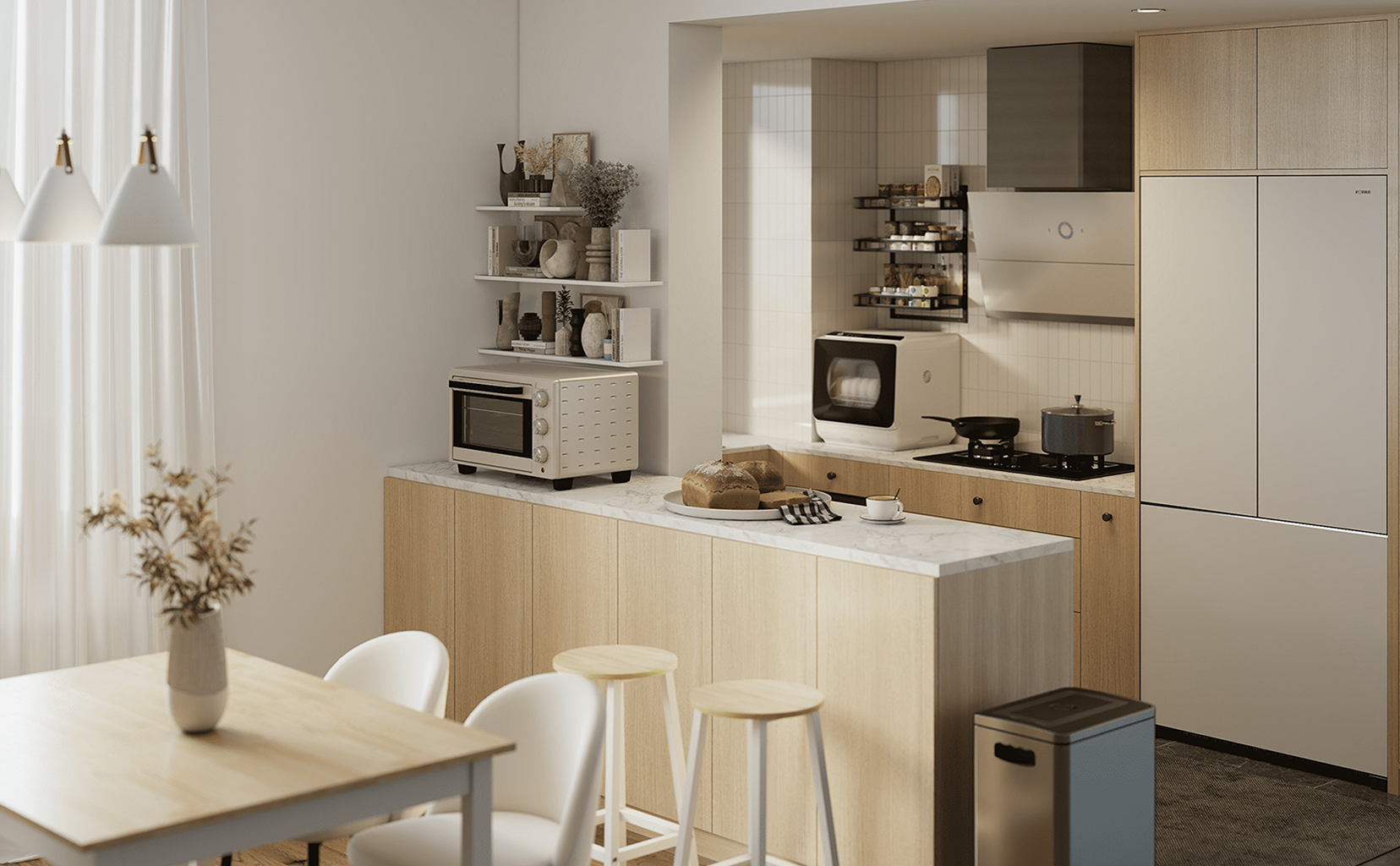 Compact Kitchen with Smart Zoning