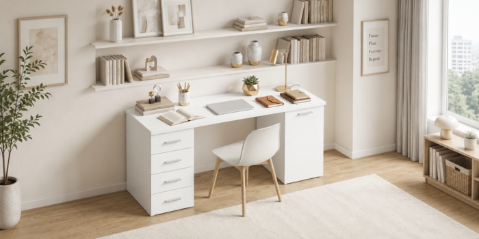 COMPACT DESK WITH BUILT-IN STORAGE
