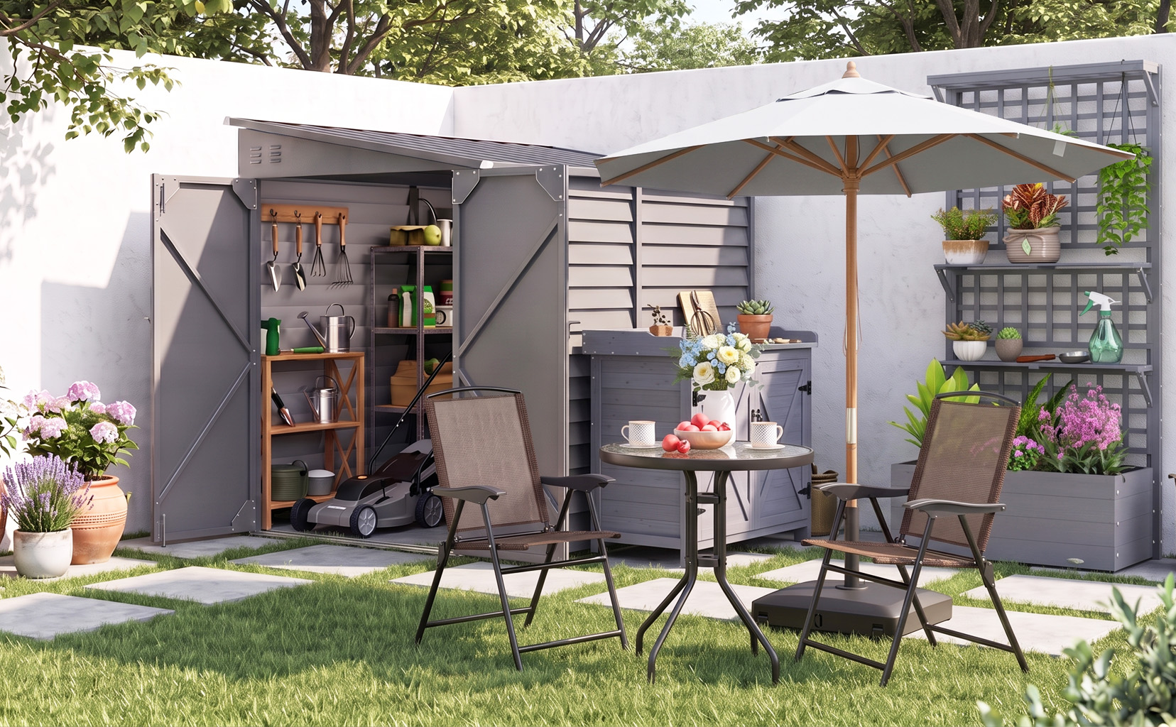 A Neat and Relaxed Garden Retreat