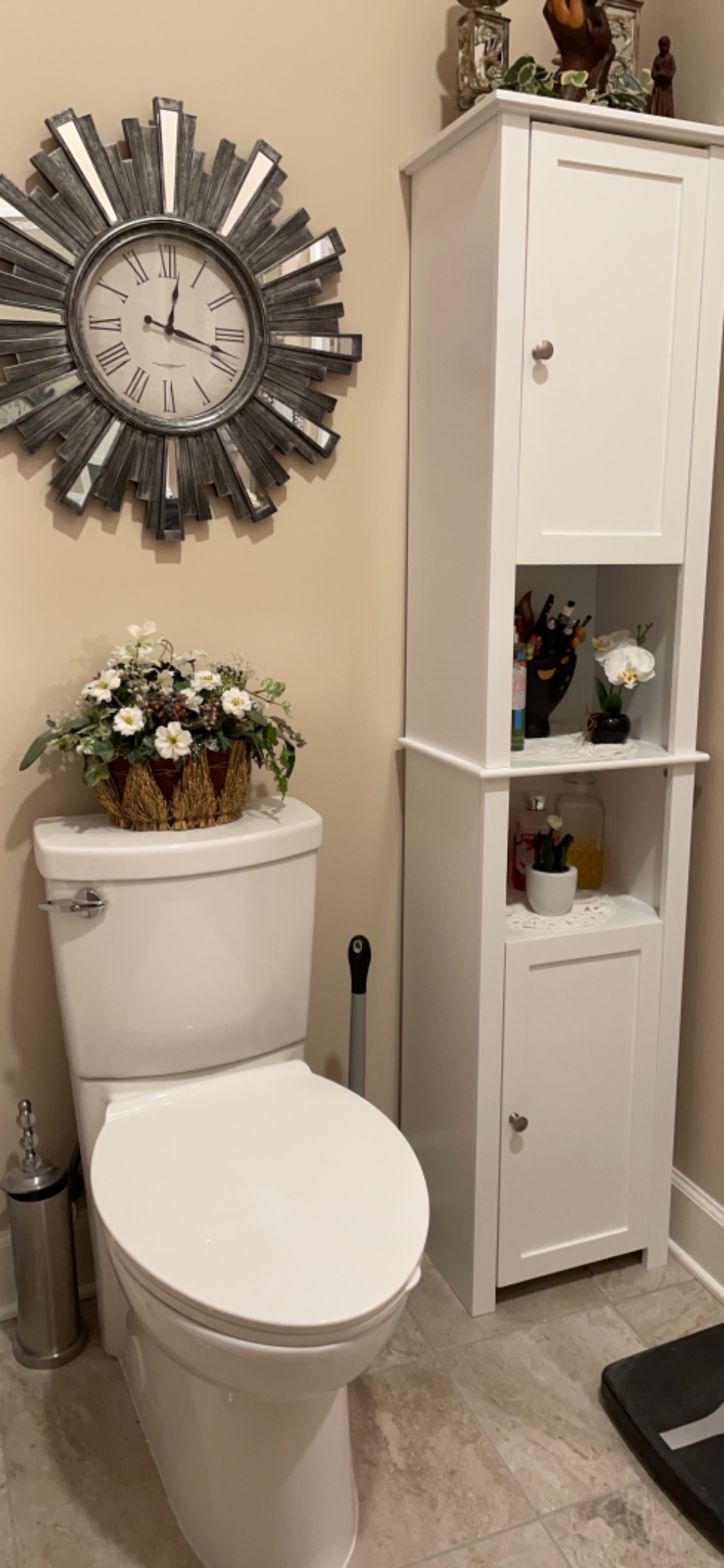 Tall Bathroom Bathroom Linen 67" Wood Free Standing Bathroom Linen Tower