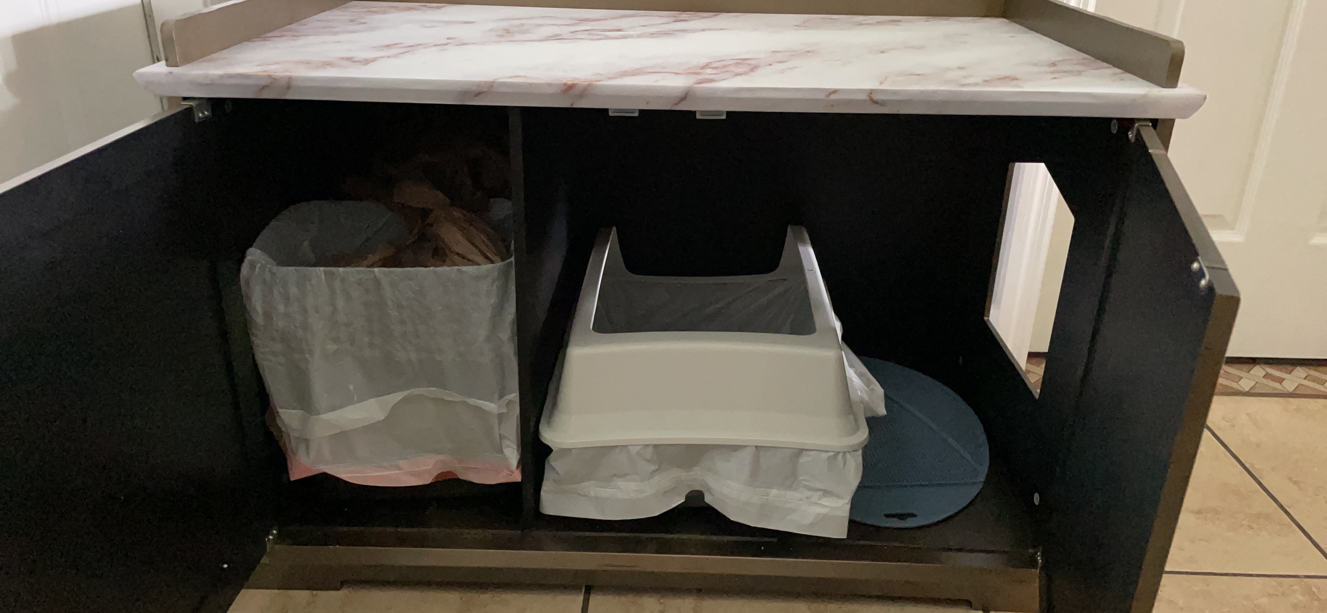 PawHut Wooden Covered Cat Litter Box End Table Hideaway With Storage Espresso Brown