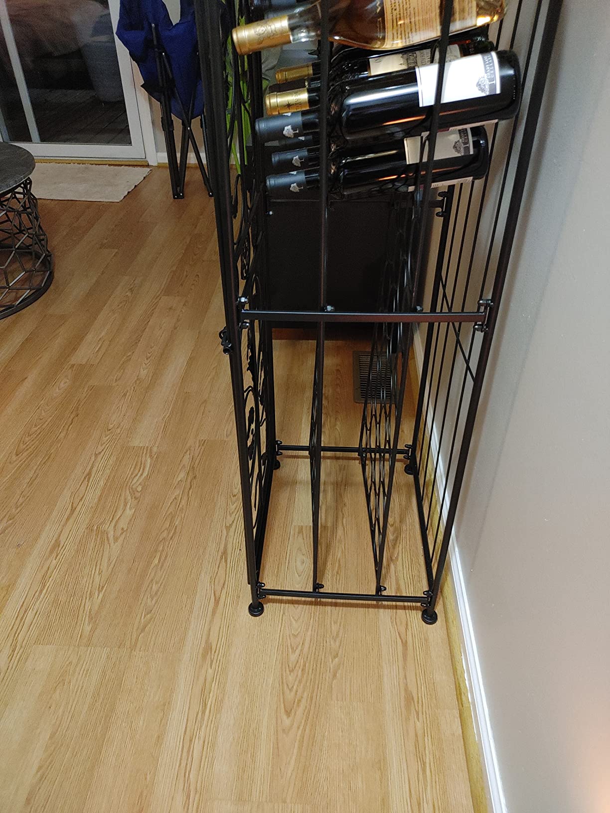 45Bottle Modern Wine Organizer Decorative Portable Wrought Iron