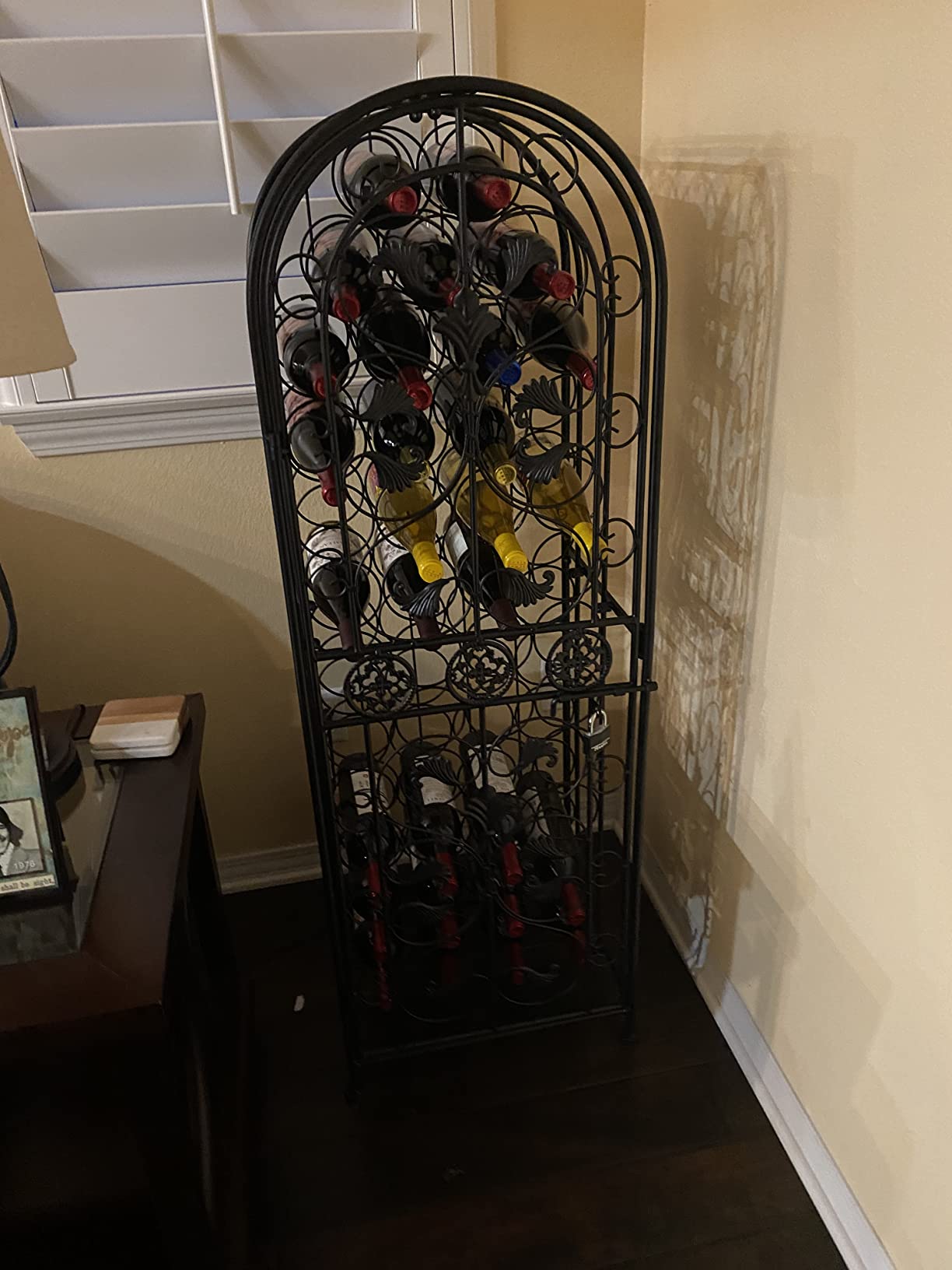 45Bottle Modern Wine Organizer Decorative Portable Wrought Iron