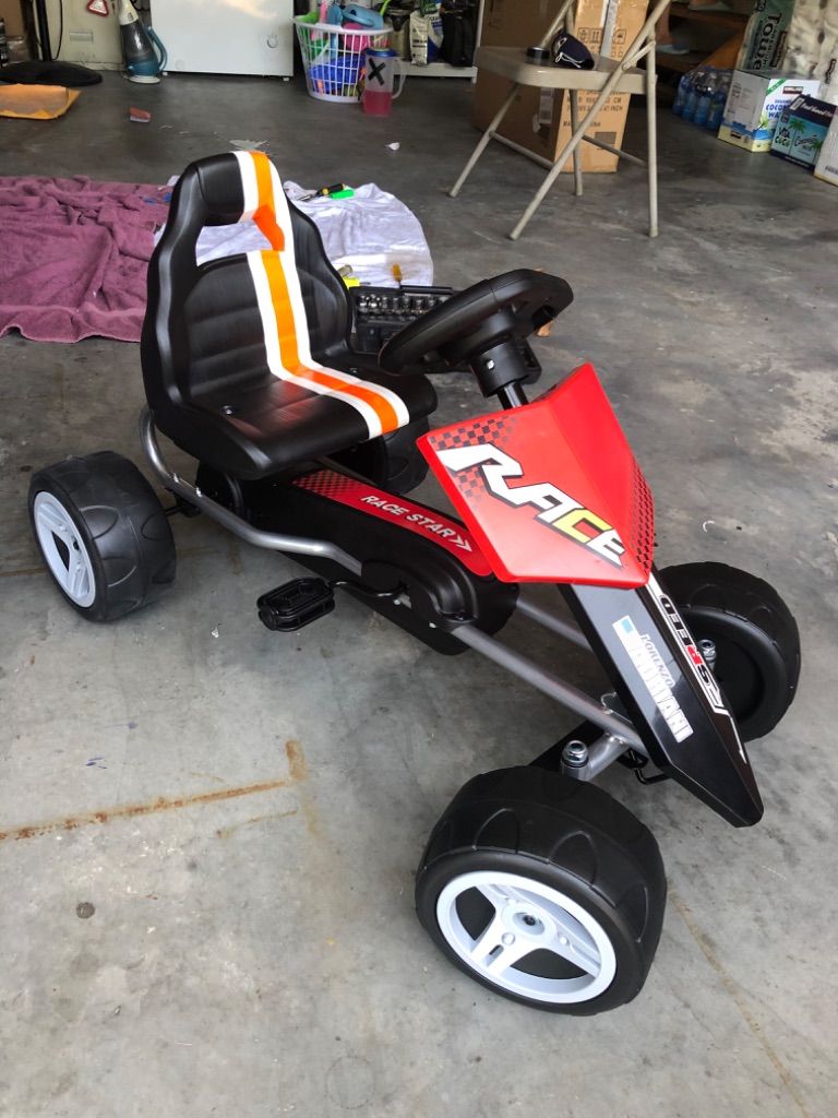 Aosom Pedal Go Karting Cart Car Kart Toy for Toddler Children Boys and Girls Red Aosom