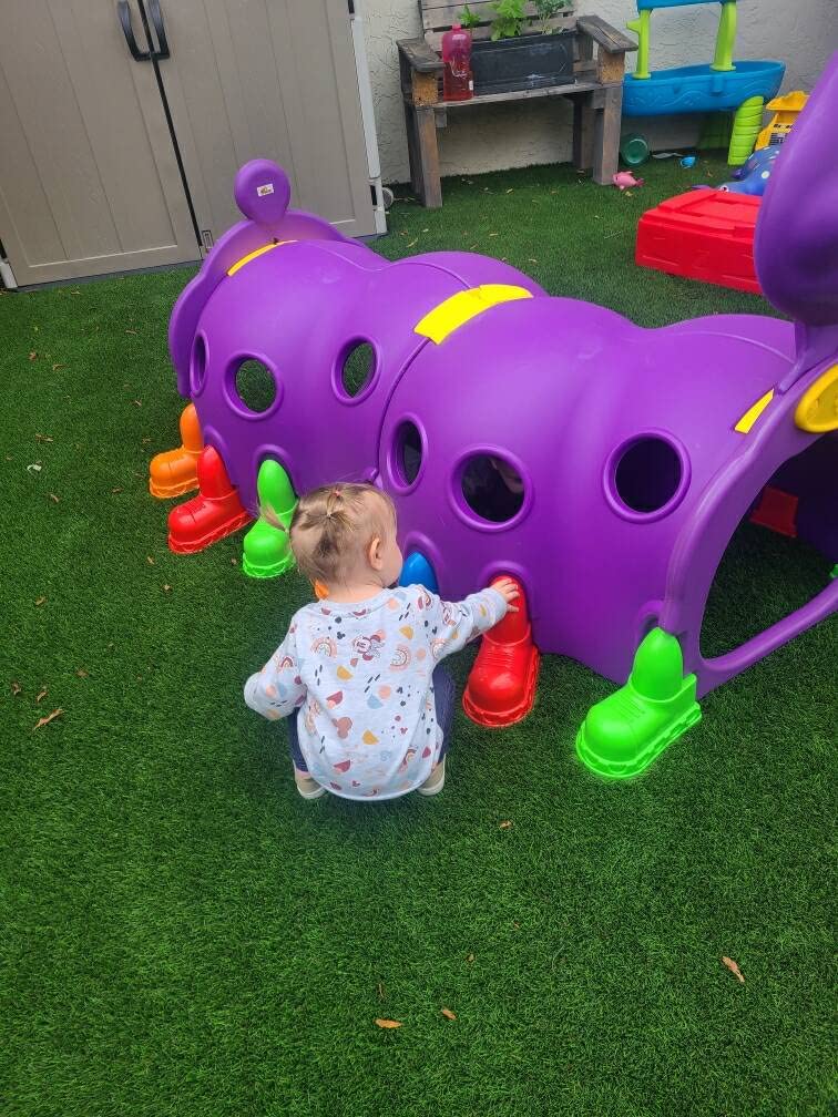 Qaba Caterpillar Climbing Tunnel for Kids ClimbNCrawl Toys, Purple