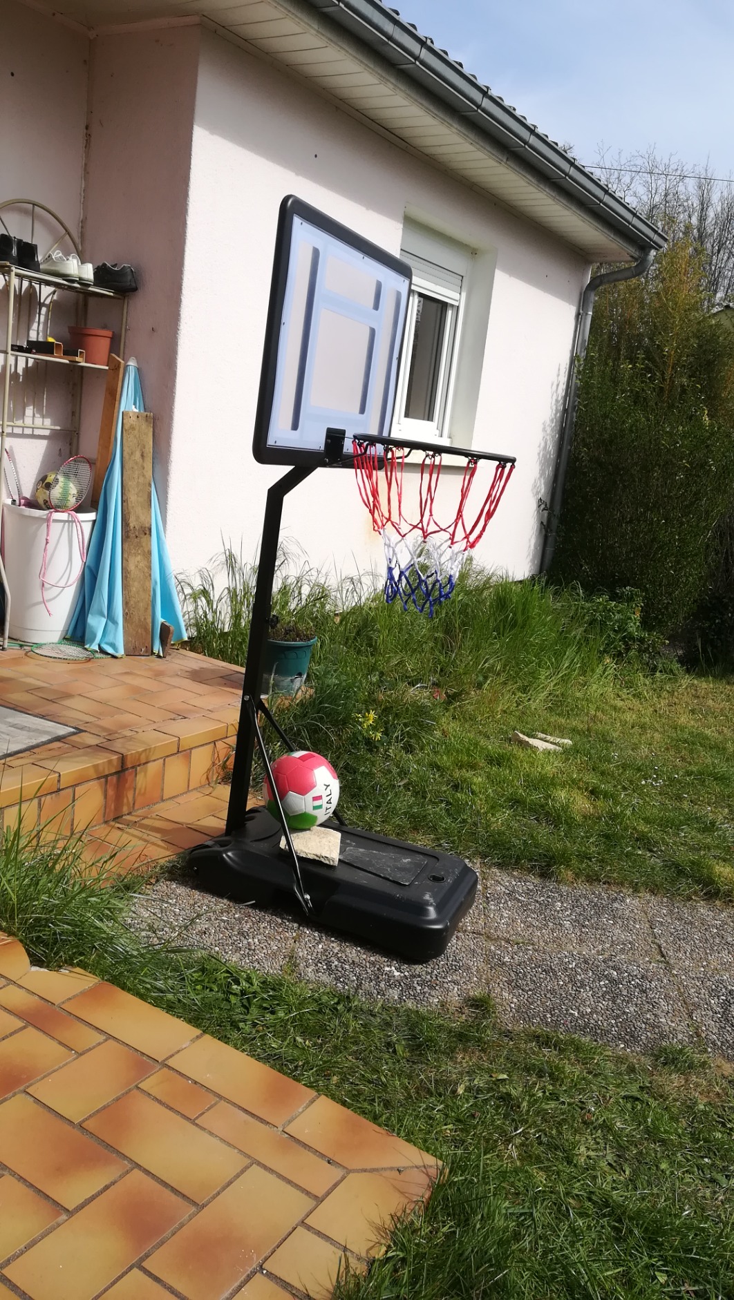 Soozier Basketball Stand Adjustable Basketball Hoop Backboard w/ Wheels
