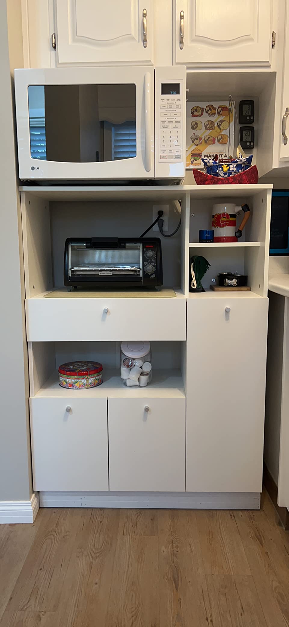 Compact Kitchen Pantry Buffet Server Hutch Storage with