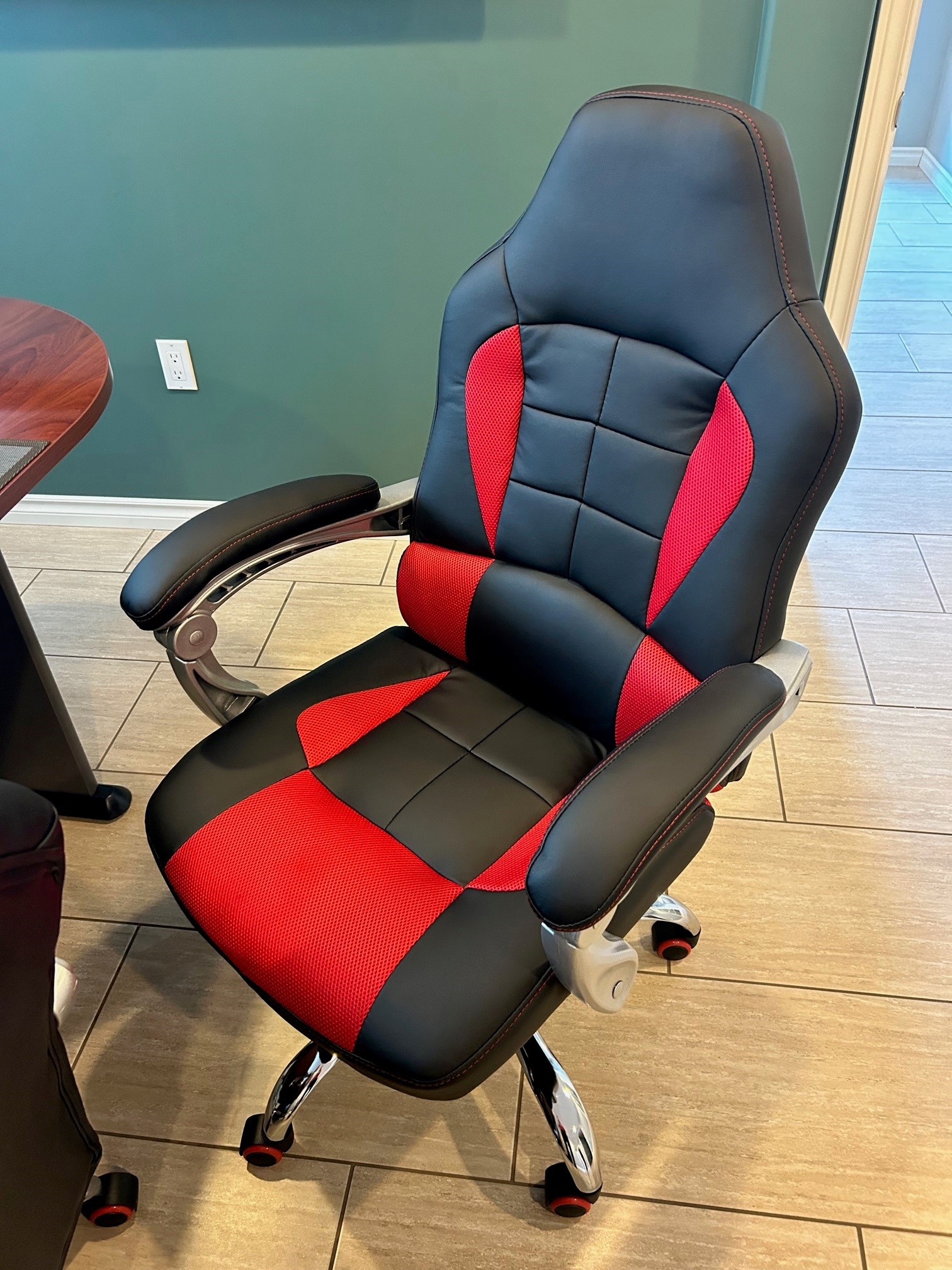 High Back Office Chair, Racing Gaming Chair, Height Adjustable Red Aosom Canada