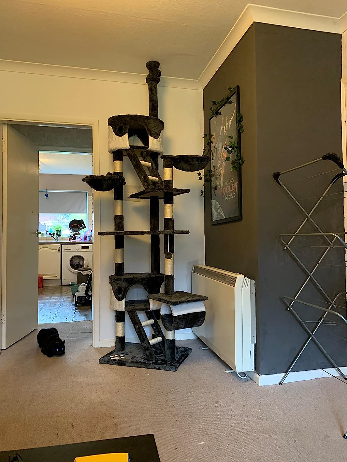 PawHut 94"102" Huge Floor to Ceiling Cat Tree High Cat Condo