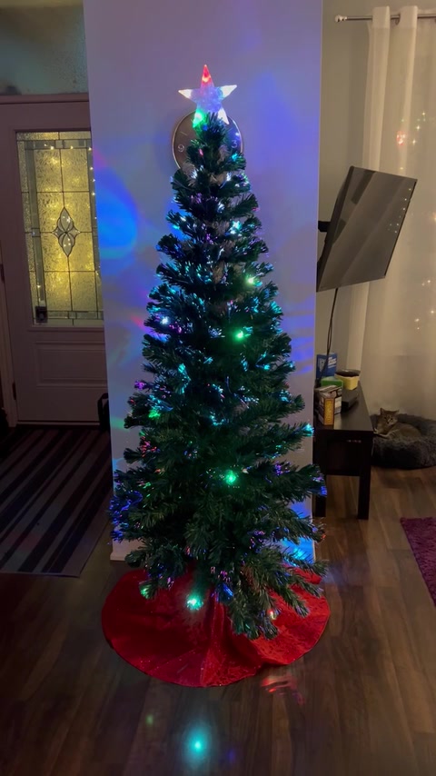 HOMCOM 6FT Pre-lit LED Artificial Christmas Tree Scattered Holiday