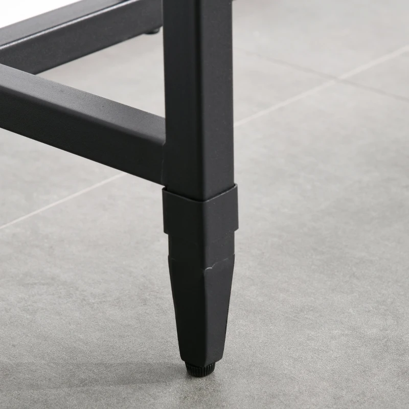 HOMCOM 47.75 Inch Bar Table with Metal Legs, Rustic Industrial Pub Table with Large Tabletop for Home Bar, Kitchen or Dining Room, Brown