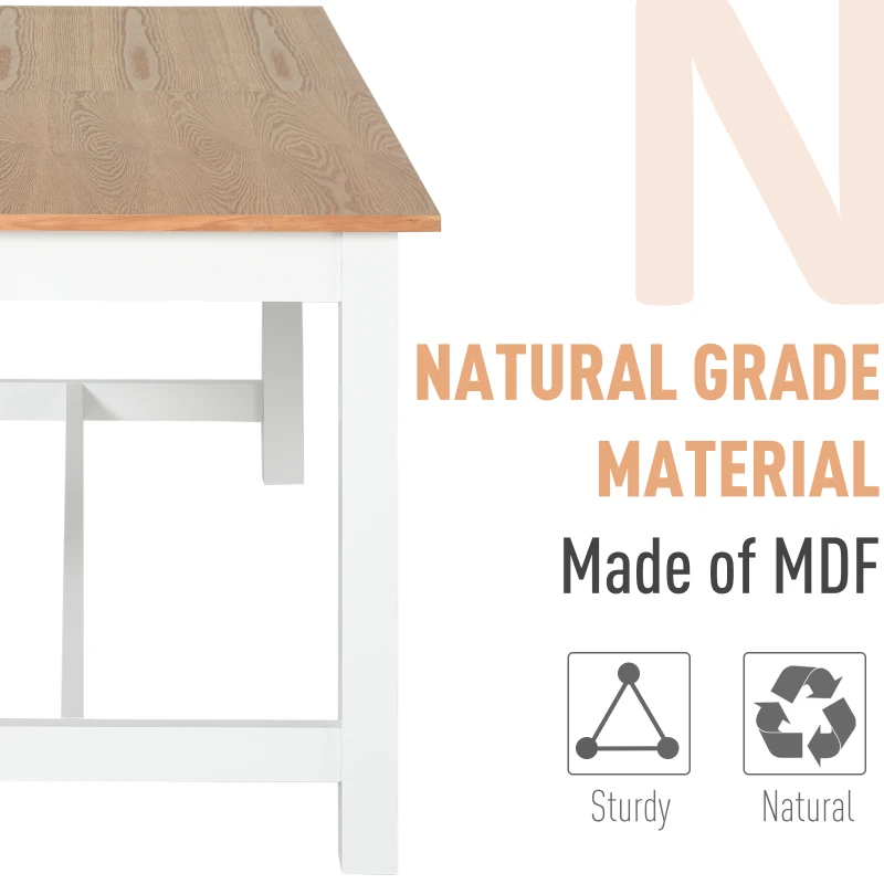 HomCom Expandable Folding Kitchen Dining Table with Elegant Natural Wood Design & Sturdy Construction - Natural