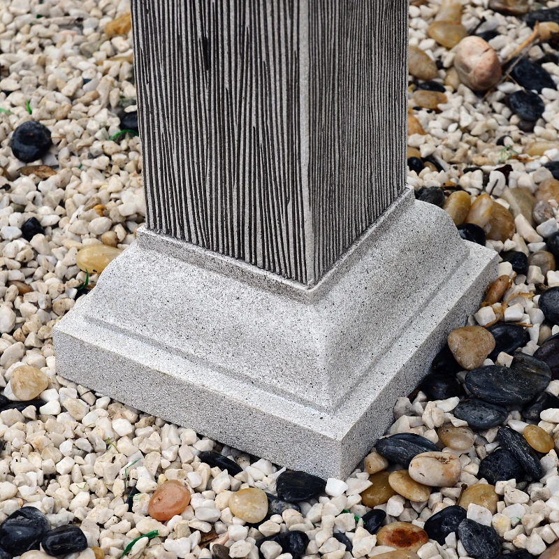 Outsunny 2-tier Water Fountain Feature Cascade Classical LED Light Effect Patio