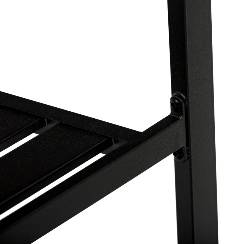 Outsunny 5-Piece Outdoor Patio Square Table Dining Set with 4 Stackable Chairs, Durable Steel Design, & Middle Umbrella Hole of 1.65'' or 1.5''