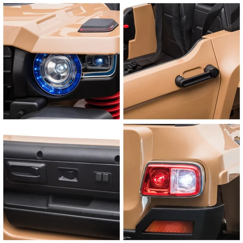 Aosom Ride On Car Off Road Truck SUV 12 V Electric Battery Powered with Remote Control and MP3, Adjustable Speed, Yellow