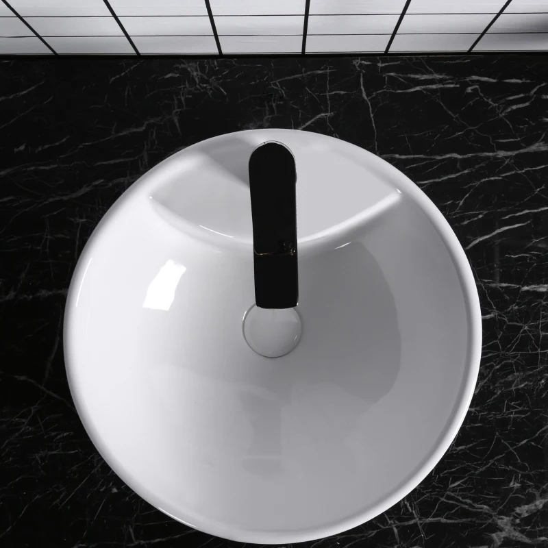 kleankin Porcelain Art Basin Above Counter Ceramic Bathroom Vessel Vanity Sink