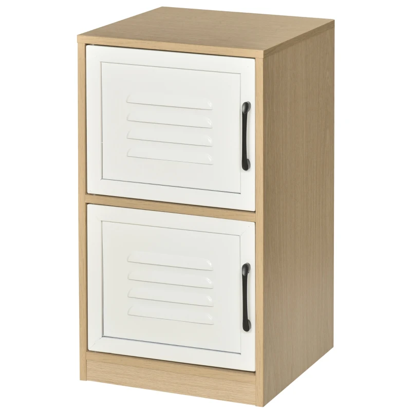 Vinsetto Storage Cabinet Organizer with 2 Doored Shelves Home Office File Cabinet Natural White