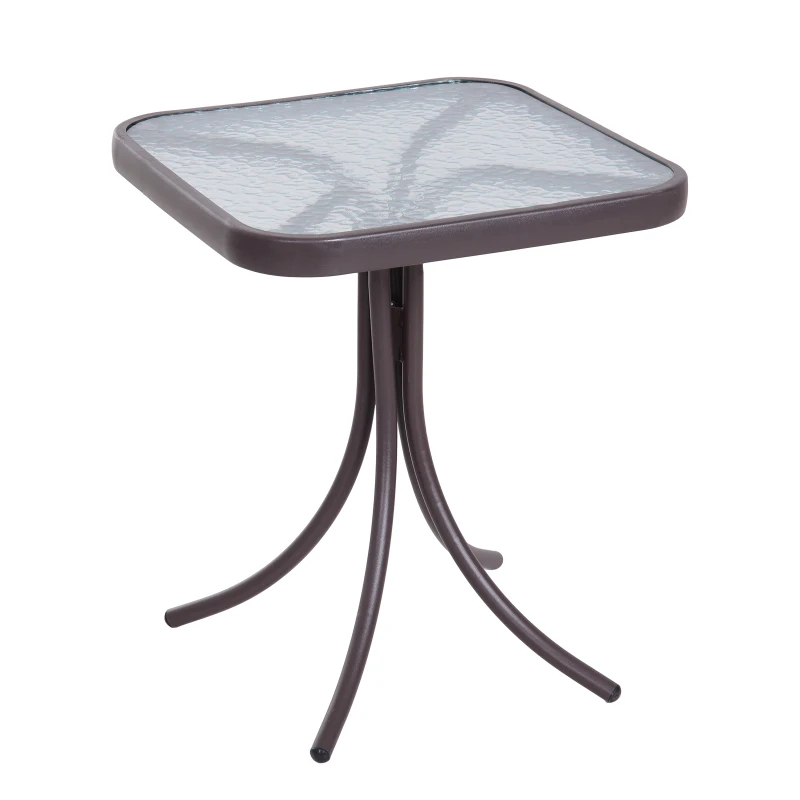 Outsunny 5pc Garden Sling Patio Bistro Set Outdoor Adjustable Lounger Table Footrest Set Brown