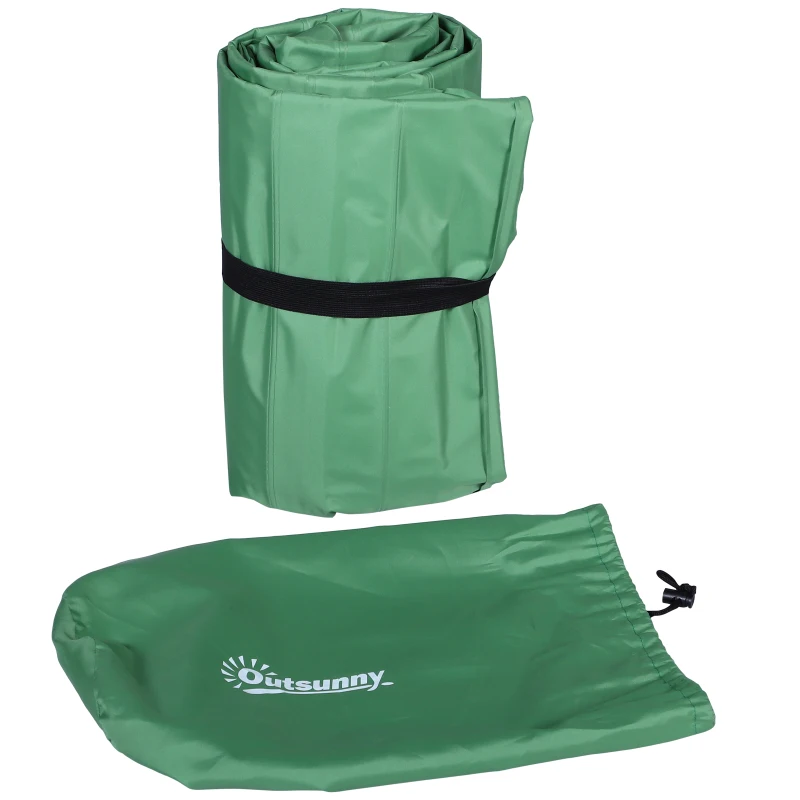 Outsunny Self-Inflating Comfortable Air Mattress / Sleeping Pad with Durable Design, Great for Camping or Family, Green