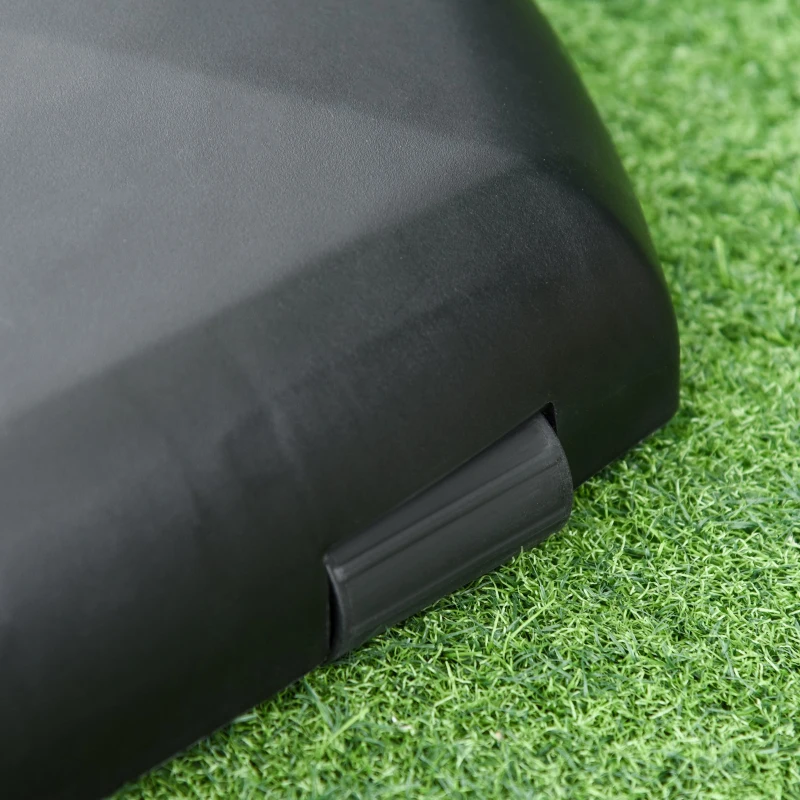 Outsunny Outdoor Umbrella Stand Pentagonal Rolling Base with 2 Wheels, Heavy Duty Fitting Φ1.25"-Φ2" Umbrella Poles, Concrete Filled, Black