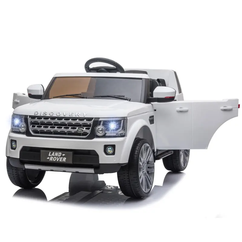 Aosom Compatible 12V Battery-powered Kids Electric Ride On Car Landrover Discovery 4 Toy with Parental Remote Control Music Lights MP3 Suspension Wheels for 3-6 Years Old White