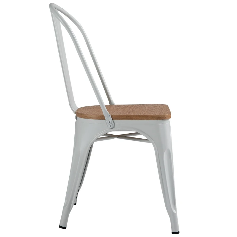 HOMCOM 3 Piece Industrial Style Dining Table Set, Small Kitchen Table and Chairs for 2,Steel Frame and Wooden Top,White