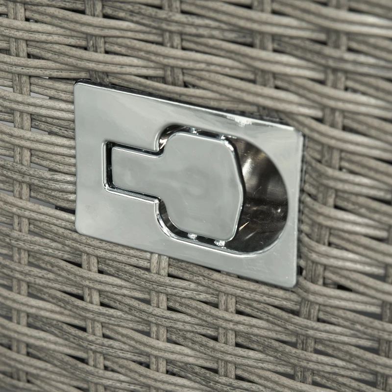 Outsunny Patio PE Rattan Wicker Chaise Lounge Chair Outdoor 5-Position Adjustable Recliner Lounge Furniture w/ Cushion for Garden Poolside Balcony Deep Grey