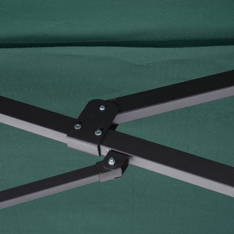 Outsunny 15ft Outdoor Twin Patio Umbrella Garden Double-Sided Market Parasol Sun Shelter with Crank Green