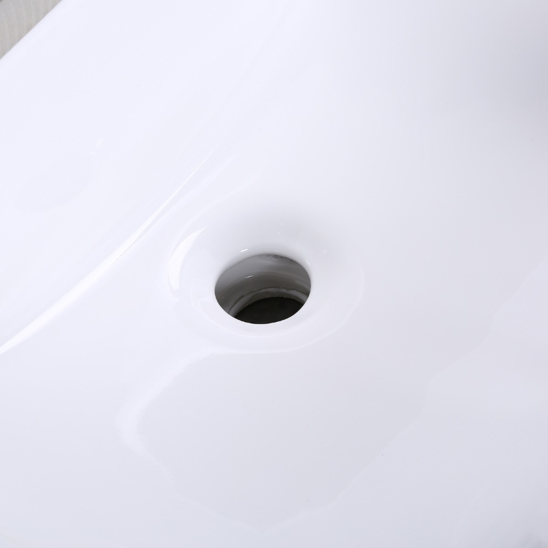 Kleankin Rectangular Undermount Vessel Sink Porcelain Ceramic Bathroom Vanity Sink Art Basin - Glossy White