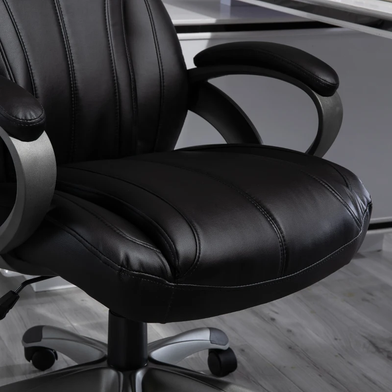 Vinsetto 4-Point Vibration Massage Executive Office Chair High Back Height Adjustable Padded Seat with Wheels, Black