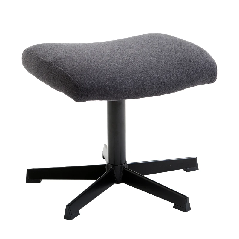 HOMCOM Recliner Ottoman Set Swivel Armchair Lounge Adjustable Backrest Padded Seat Footstool Living Room Grey